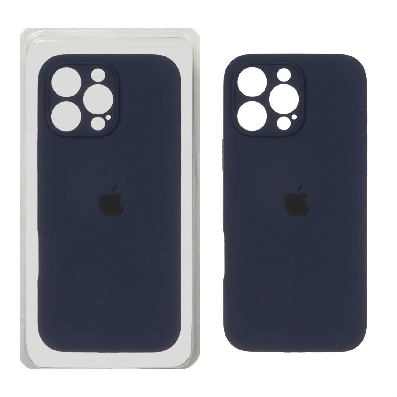 قاب سیلیکونی پاک کنی محافظ لنزدار اورجینال Apple iPhone 16 Pro Max - سرمه ای تیره (پک دار) - NTC